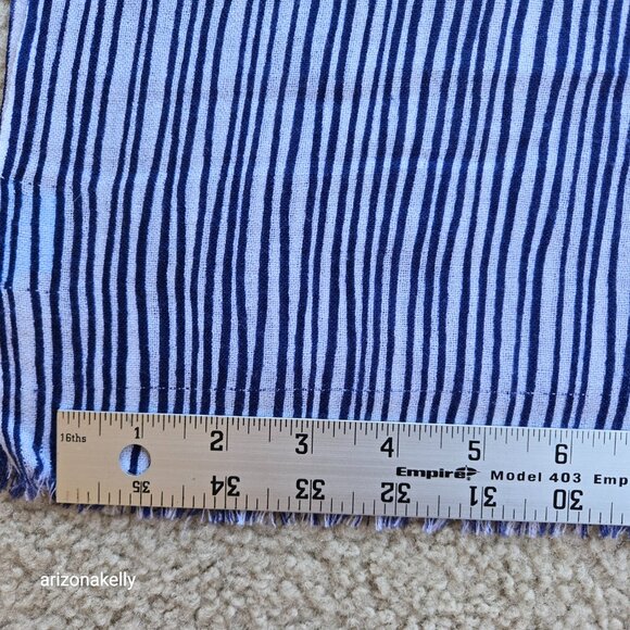 J. McLaughlin Wool Scarf Lightweight Blue Stripe - Picture 10 of 14